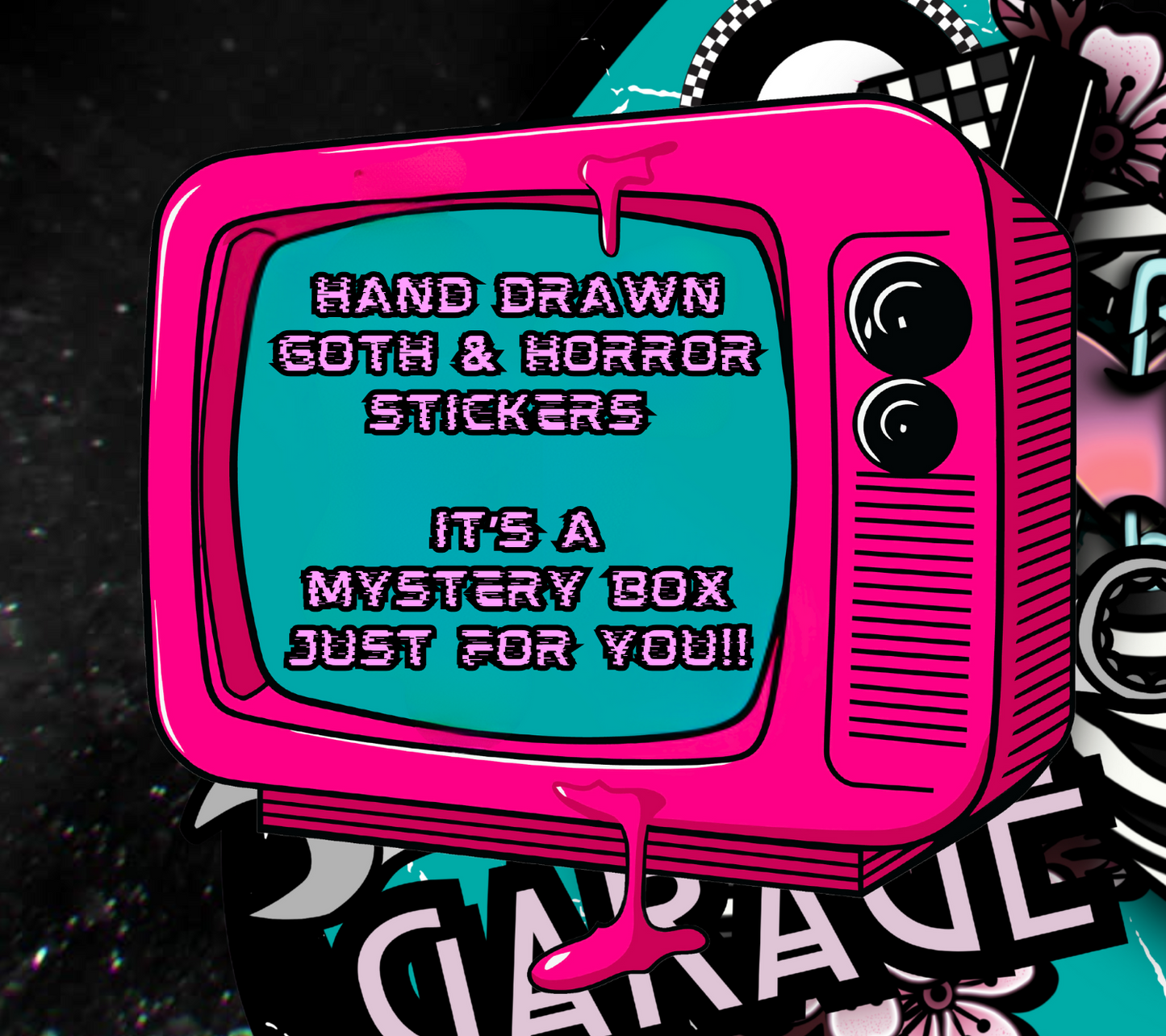 Mystery Gothic Horror Sticker Pack | Die Cut & Waterproof Hand Drawn Stickers—Get Ready for a Spooky Surprise for Your Collection