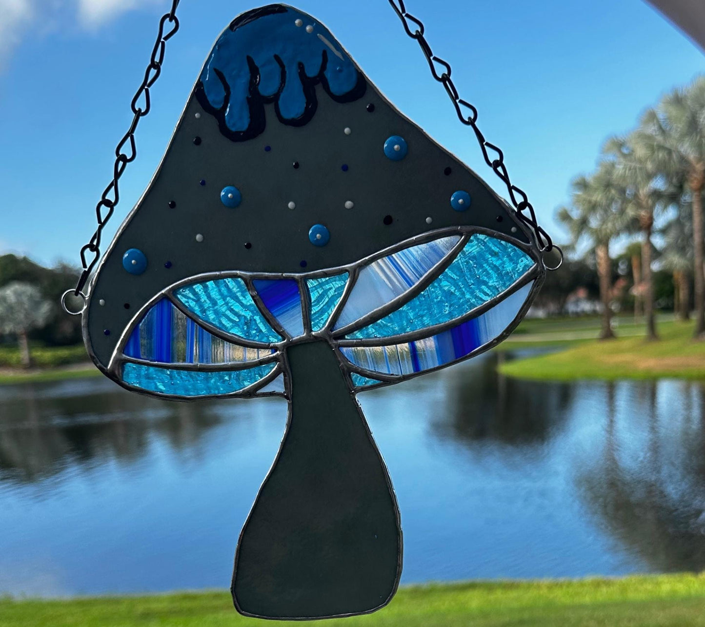 Cupcake Mushroom Stained Glassโ Gothic Wall Hanging Statement Piece or Captivating One-of-a-Kind Window Sun Catcher
