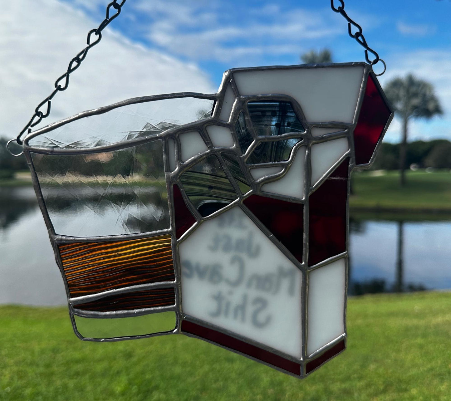 Man Cave Bad Habits Stained Glass– Gothic Wall Hanging Statement Piece or Captivating One-of-a-Kind Window Sun Catcher