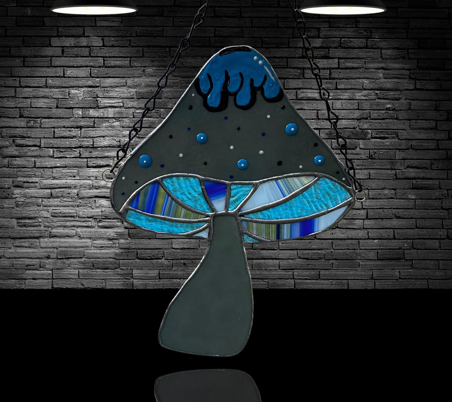 Cupcake Mushroom Stained Glassโ Gothic Wall Hanging Statement Piece or Captivating One-of-a-Kind Window Sun Catcher