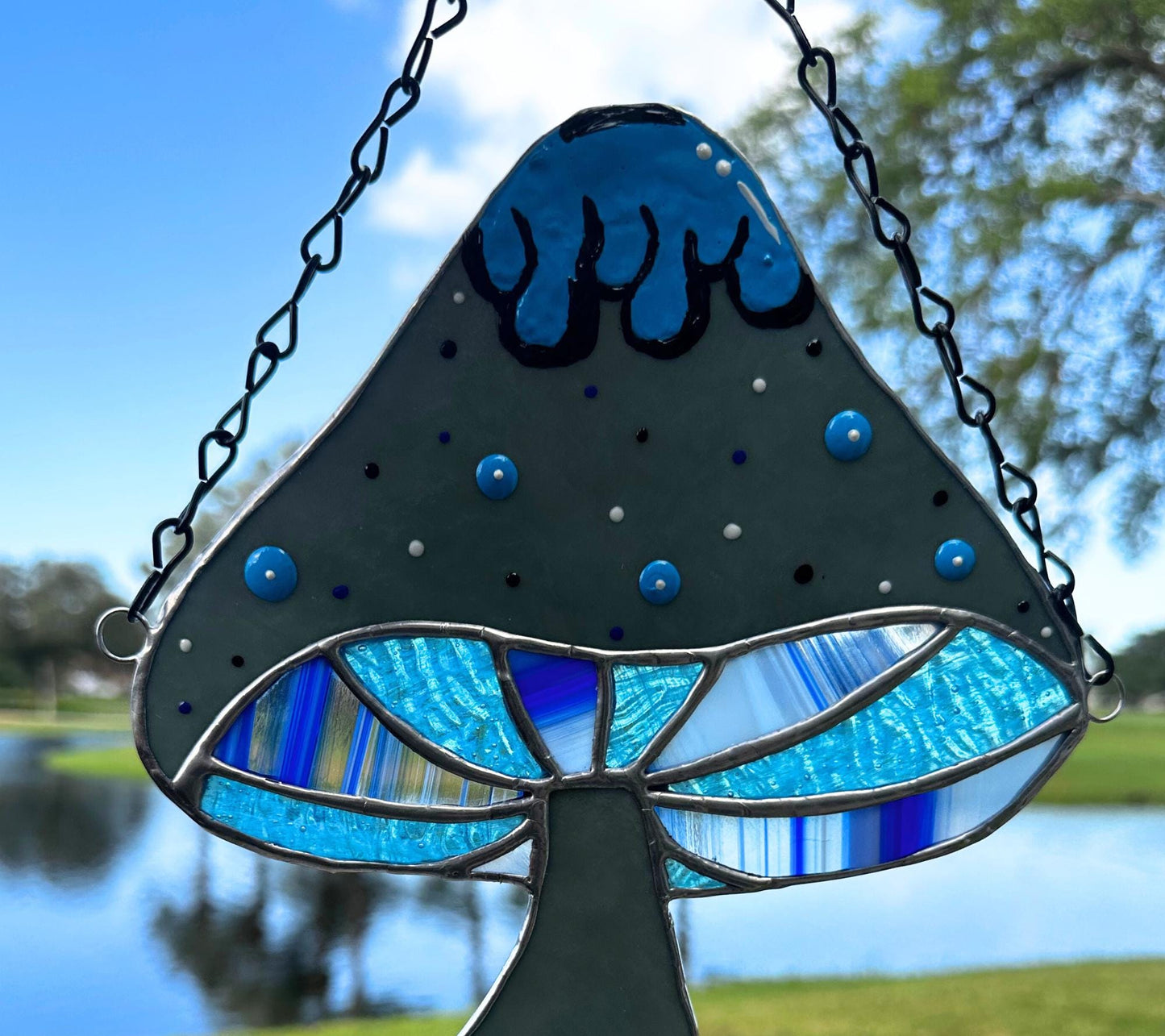 Cupcake Mushroom Stained Glassโ Gothic Wall Hanging Statement Piece or Captivating One-of-a-Kind Window Sun Catcher