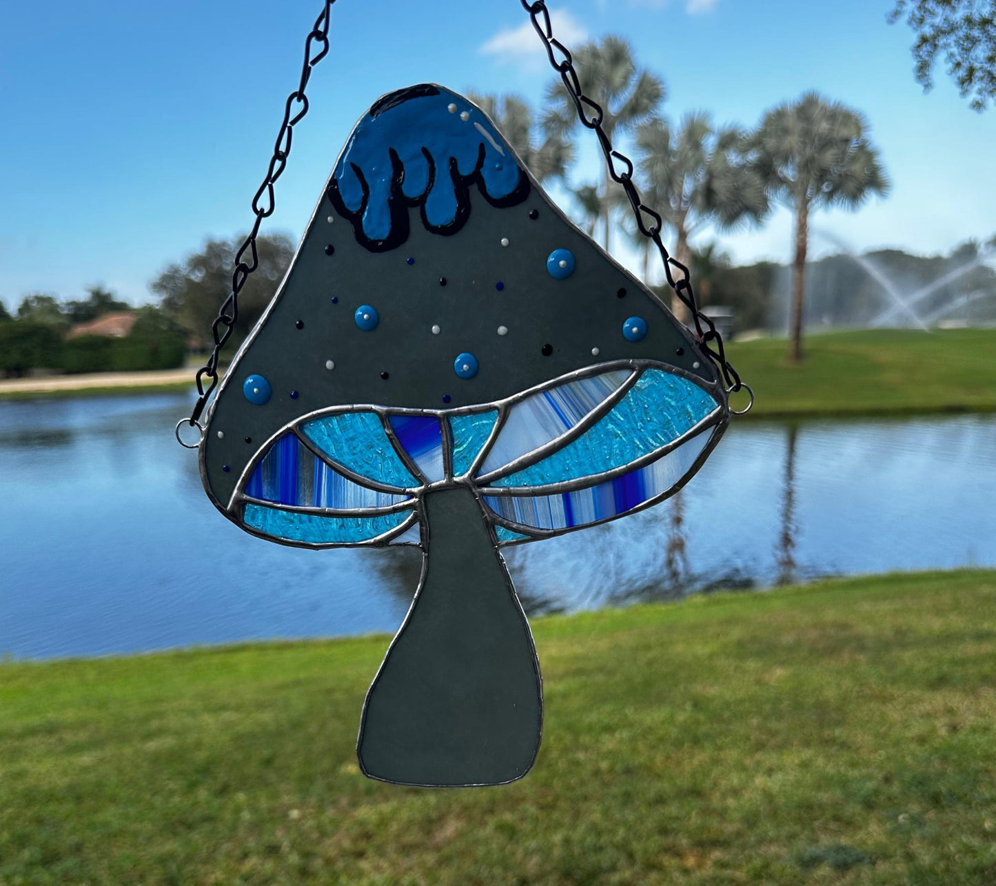 Cupcake Mushroom Stained Glassโ Gothic Wall Hanging Statement Piece or Captivating One-of-a-Kind Window Sun Catcher
