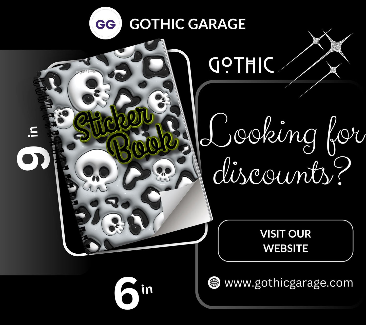 Cartoon Skeletons Reusable Sticker Book, Perfect Gift to Personalize, Kids and Adult Friendly Sticker Organizer