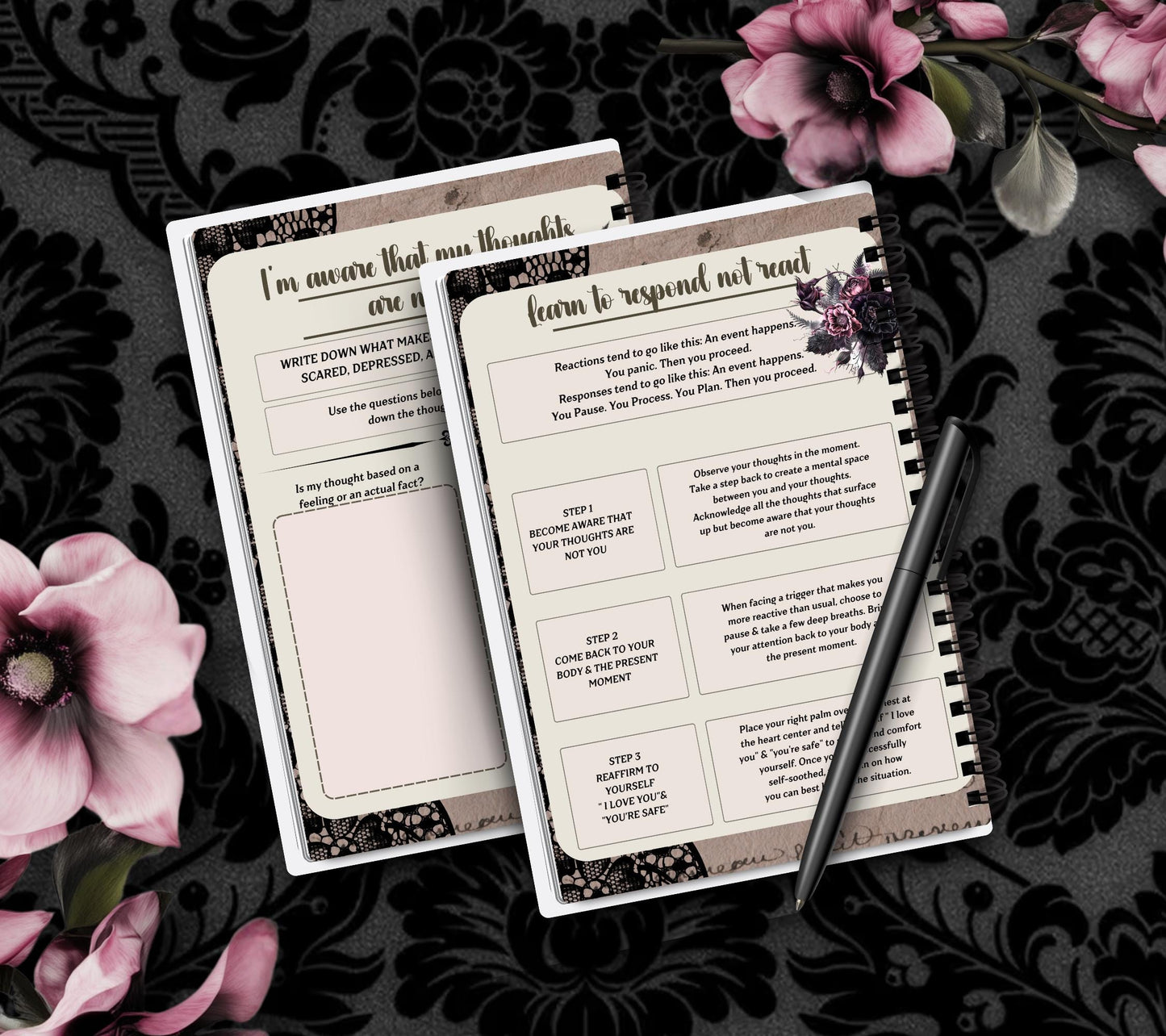 Trauma & PTSD Healing Spiral Journal - Mental Health Workbook and Planner, Perfect Therapy for Anxiety and Depression
