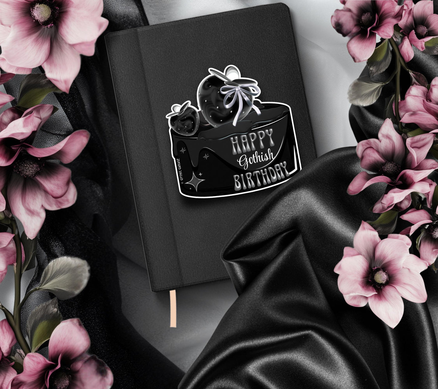 Happy Gothish Birthday, Waterproof Die Cut Sticker, Choose Between Glossy or Holographic, Perfect to Add Fun to any Surface
