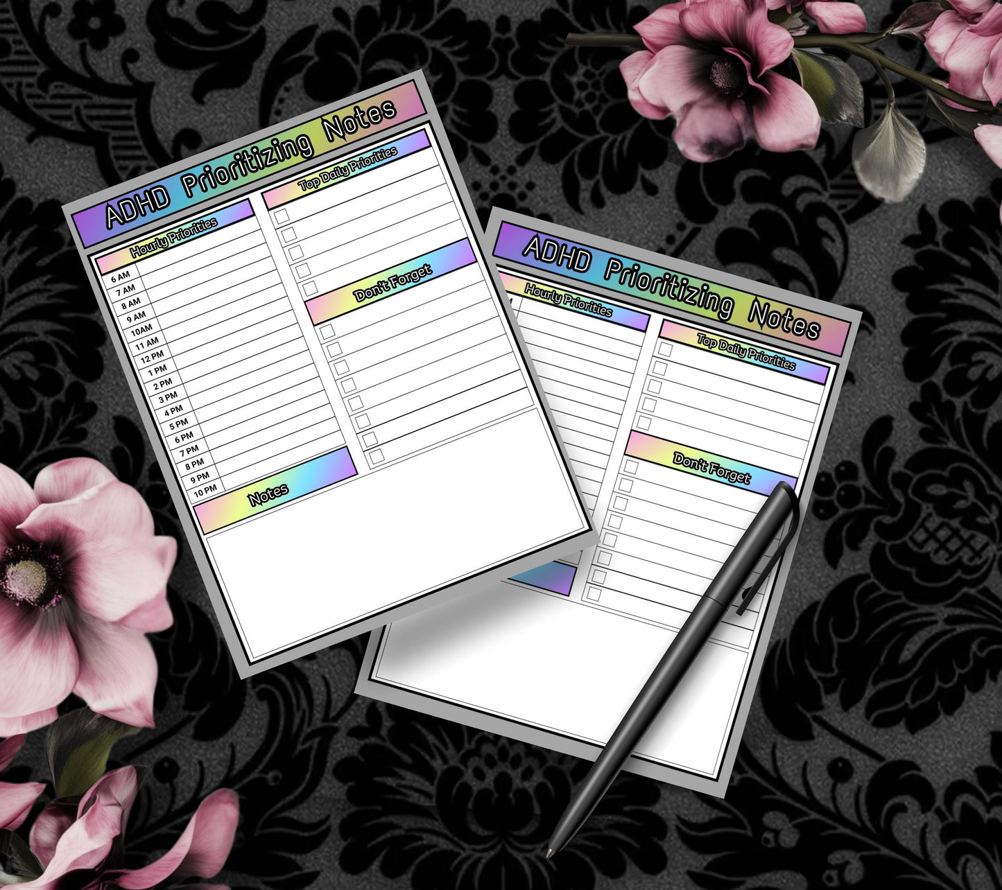 ADHD Prioritizing Notepad: Rainbow Daily Task Planner