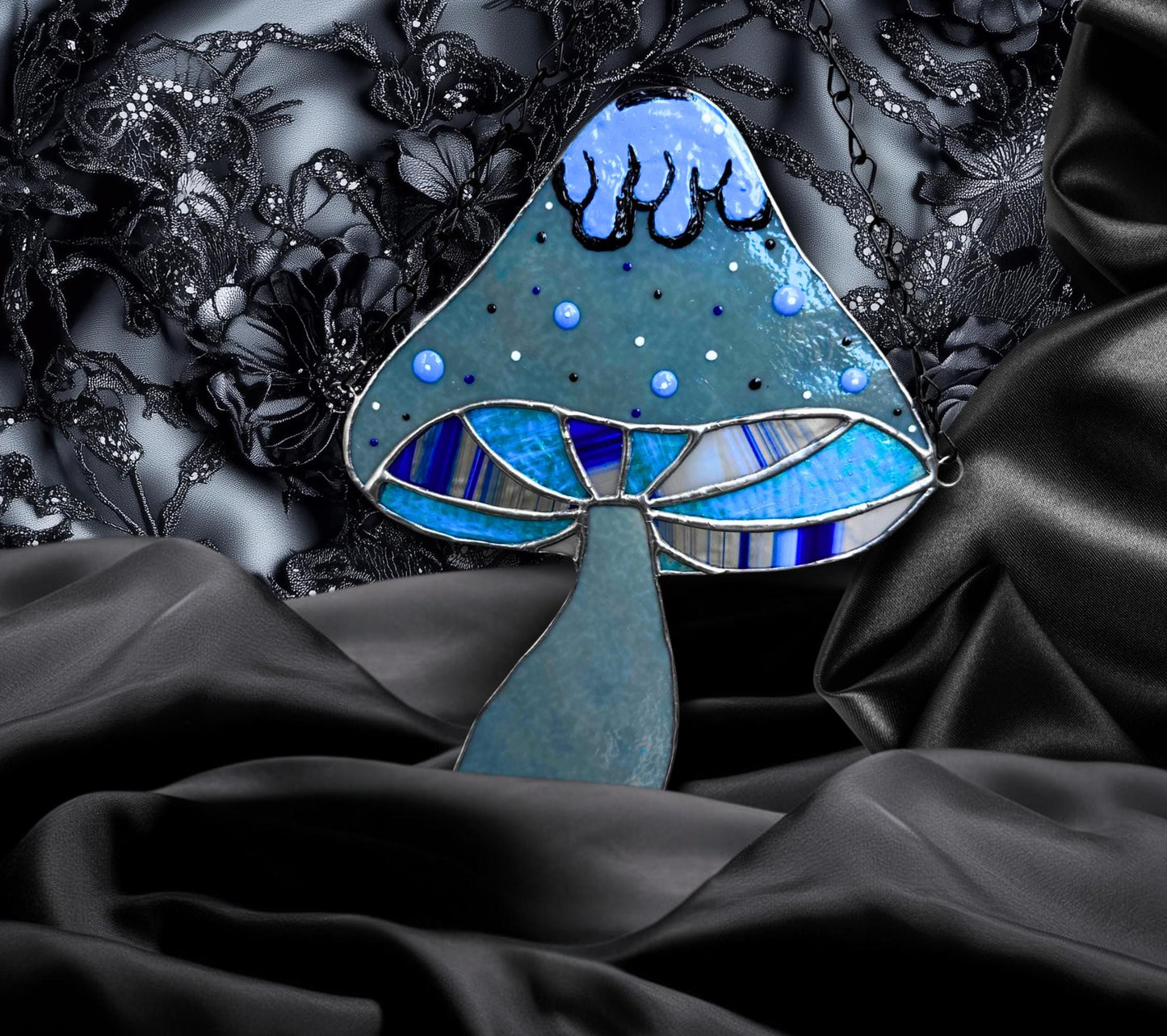 Cupcake Mushroom Stained Glassโ Gothic Wall Hanging Statement Piece or Captivating One-of-a-Kind Window Sun Catcher