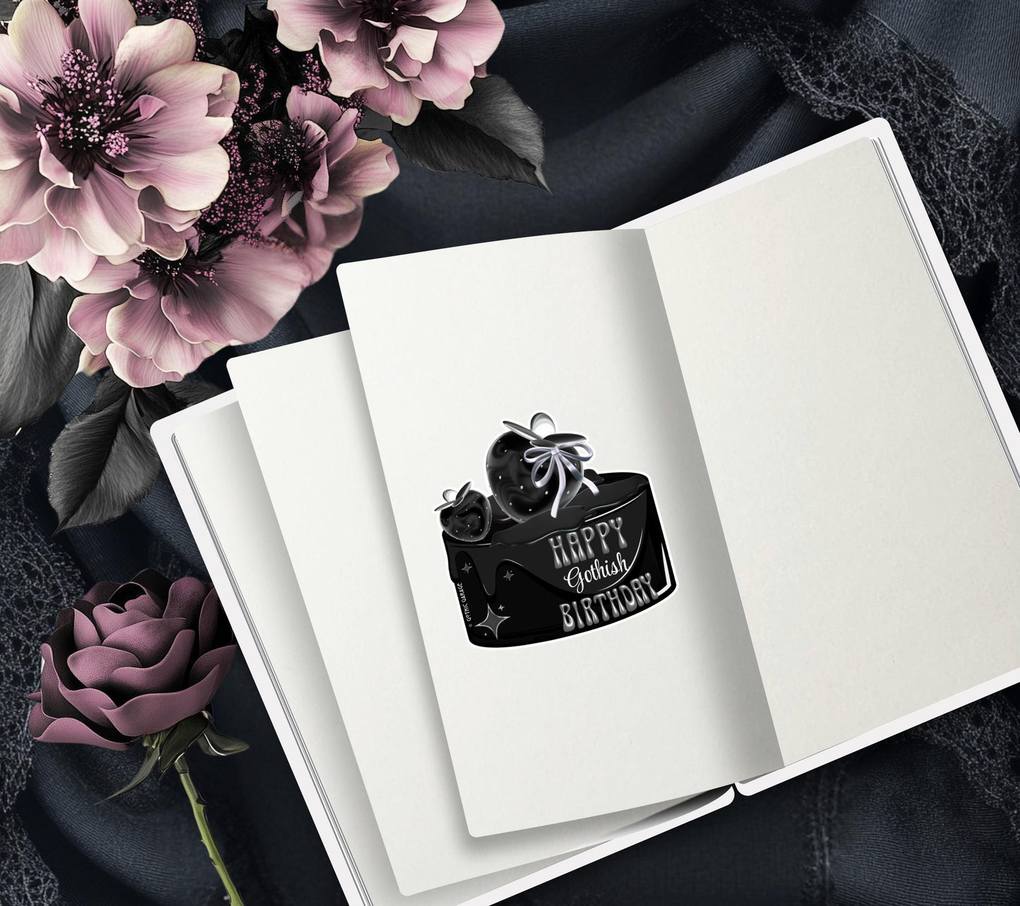 Happy Gothish Birthday, Waterproof Die Cut Sticker, Choose Between Glossy or Holographic, Perfect to Add Fun to any Surface