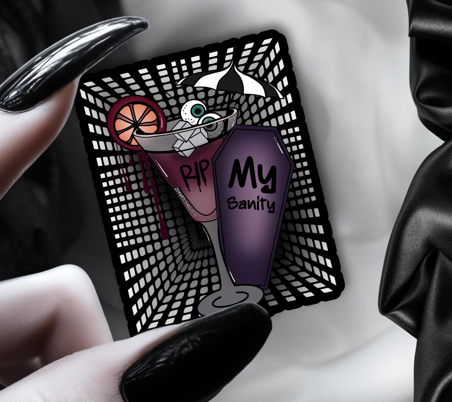 RIP My Sanity Cocktail, Waterproof Die Cut Sticker, Choose Between Glossy or Holographic, Perfect to Add Fun to any Surface