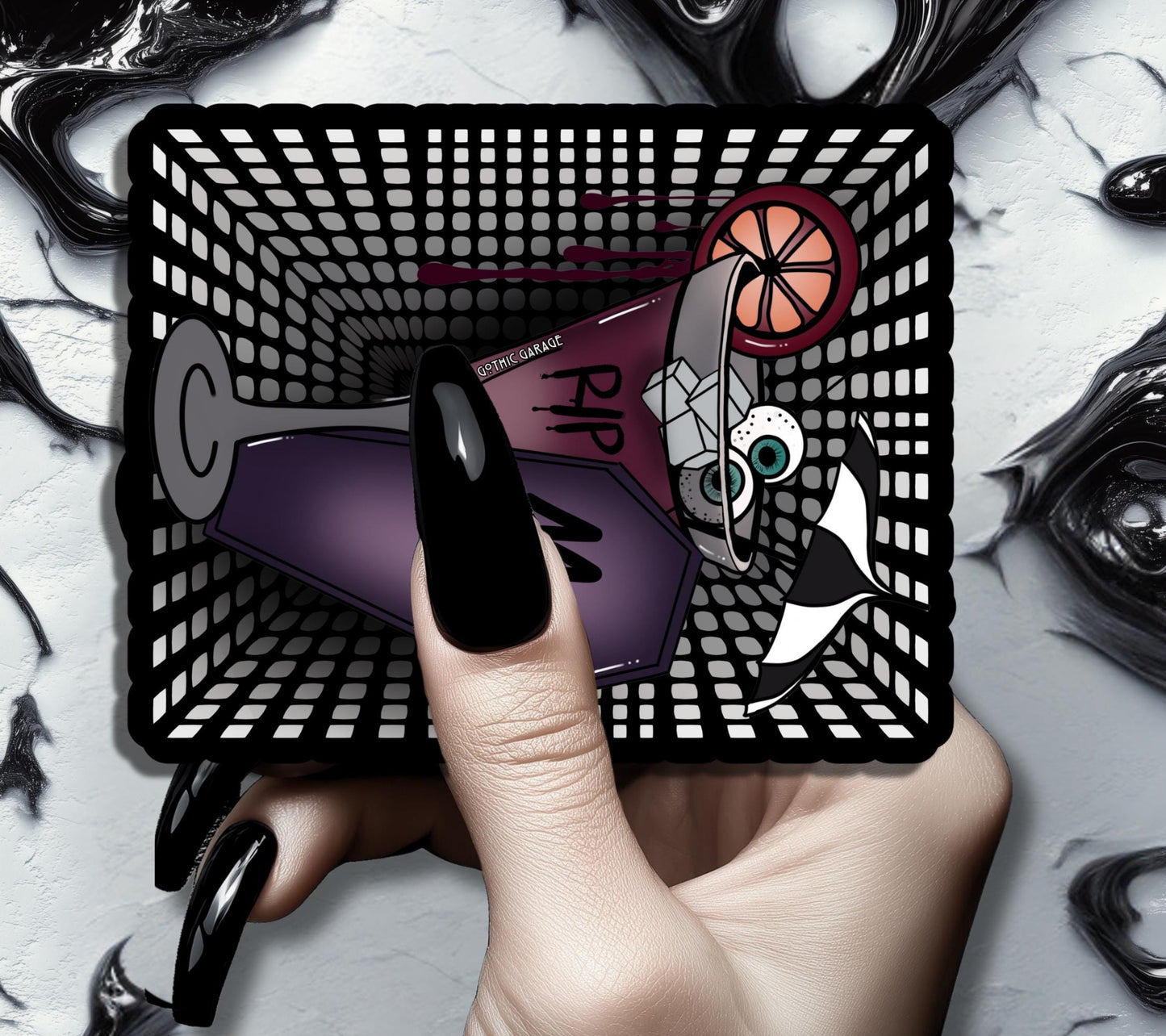 RIP My Sanity Cocktail, Waterproof Die Cut Sticker, Choose Between Glossy or Holographic, Perfect to Add Fun to any Surface