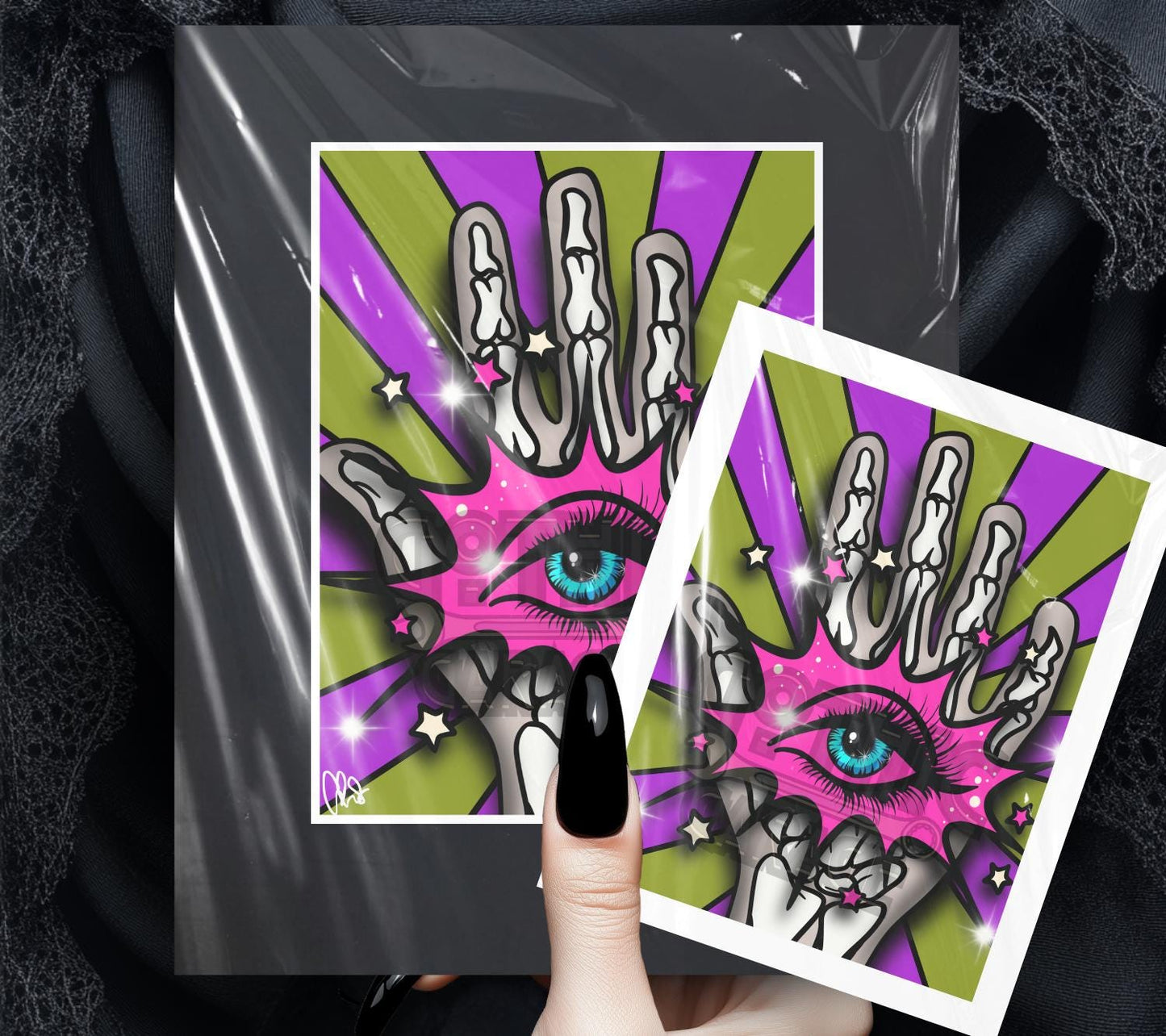 Psychedelic 3rd Eye Hand Art Print – Oddities & Curiosity Vibes, Perfect Art For Dead Collectors, 11x14 Matted or Frameable 8x10 Design