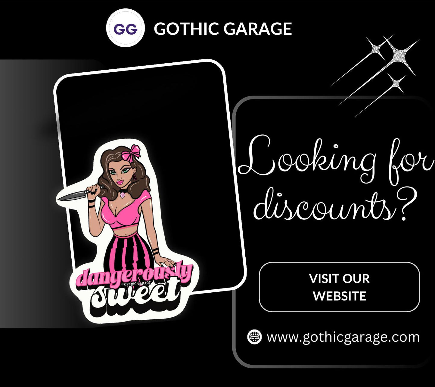 Dangerously Sweet Fridge Magnet – Retro Killer Female Pin-Up with Dark Alternative Vibes, Perfect to Add Sugar & Spice to Any Kitchen