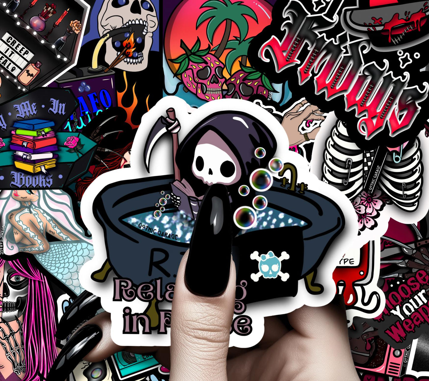 Mystery Gothic Horror Sticker Pack | Die Cut & Waterproof Hand Drawn Stickers—Get Ready for a Spooky Surprise for Your Collection