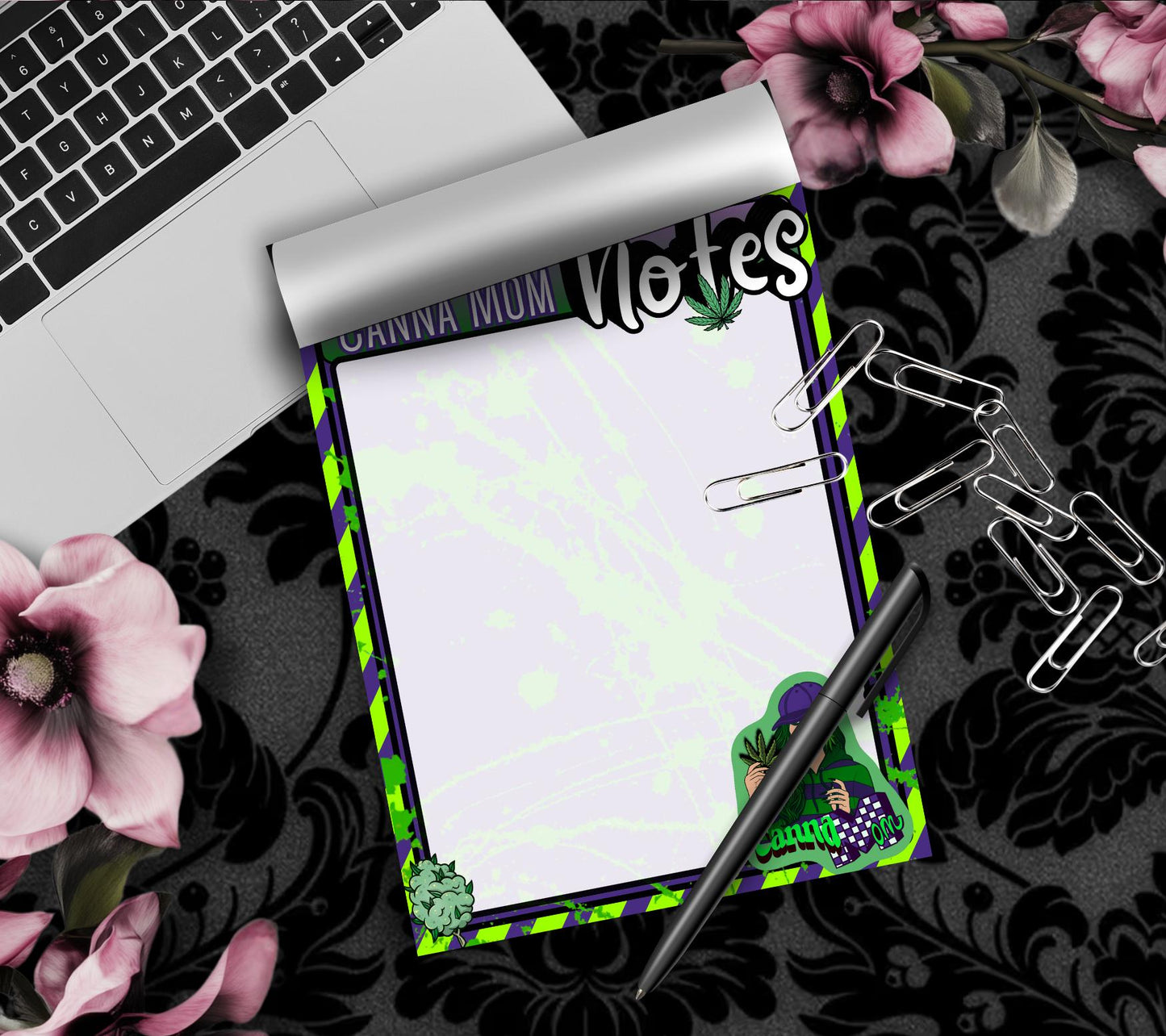 Canna Mom Blank Tear-Off Notepad – Funny Weed Mom To-Do List Pad, 50 Sheets for Stoner Mamas