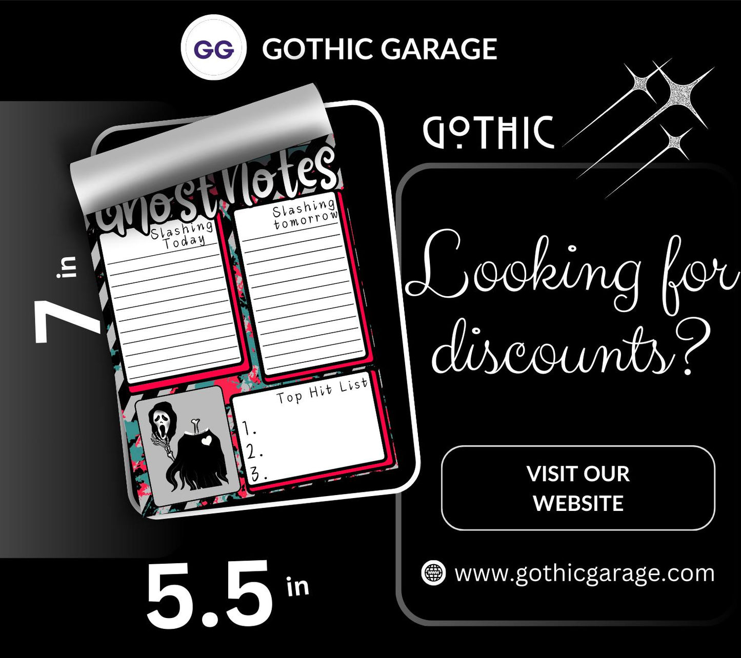 Ghost Notes Slasher Notepad: Spooky To-Do List Stationery