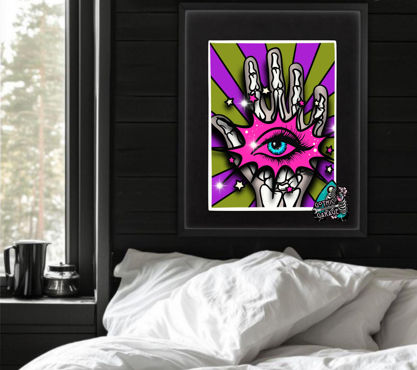 Psychedelic 3rd Eye Hand Art Print – Oddities & Curiosity Vibes, Perfect Art For Dead Collectors, 11x14 Matted or Frameable 8x10 Design