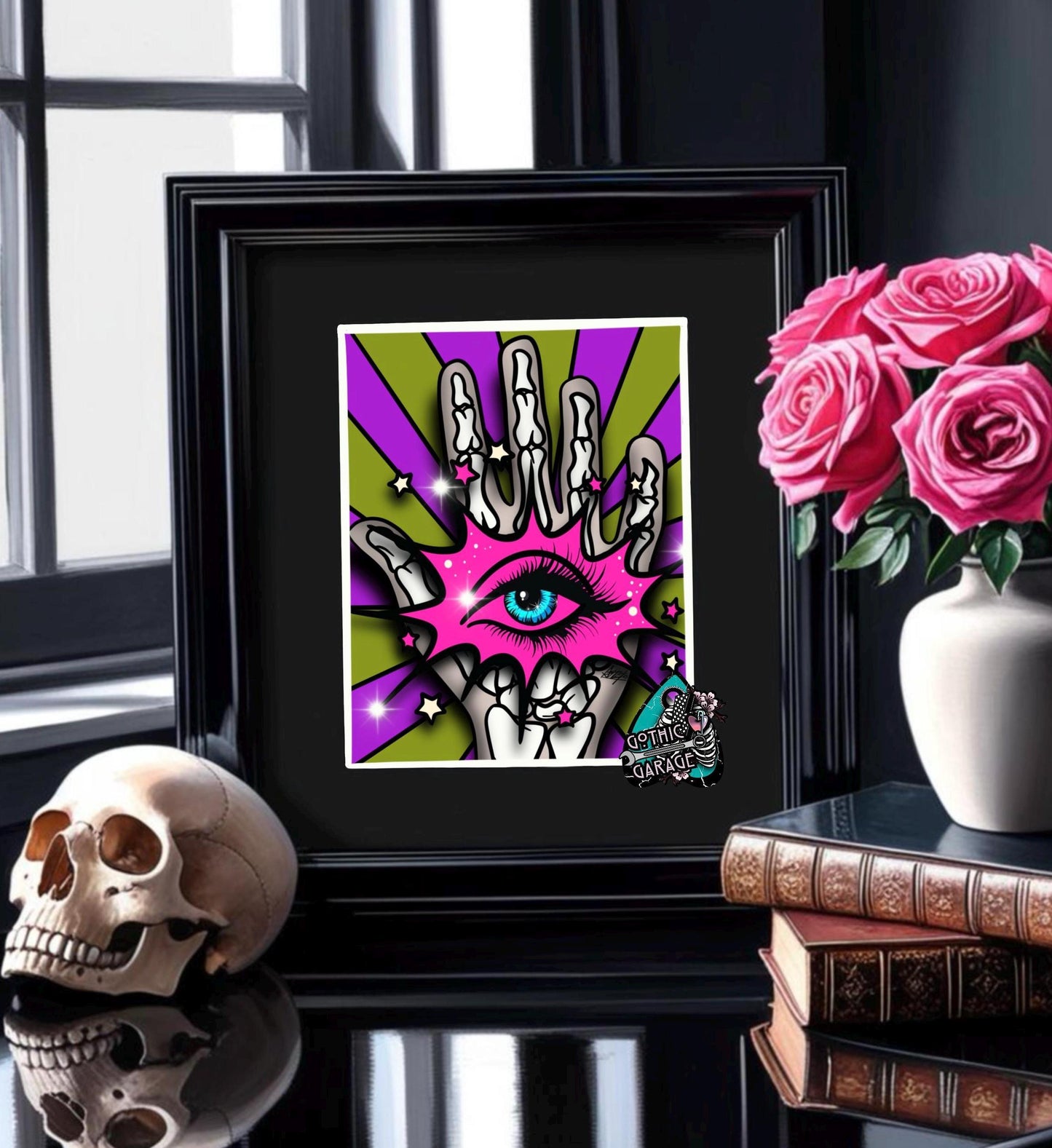 Psychedelic 3rd Eye Hand Art Print – Oddities & Curiosity Vibes, Perfect Art For Dead Collectors, 11x14 Matted or Frameable 8x10 Design