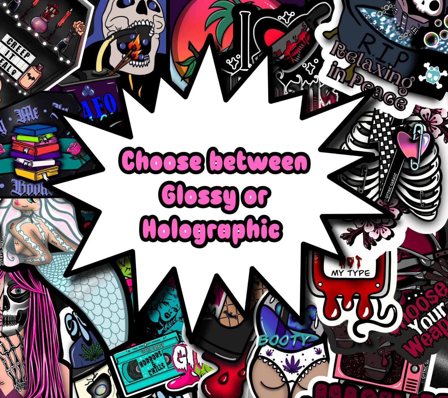 Mystery Gothic Horror Sticker Pack | Die Cut & Waterproof Hand Drawn Stickers—Get Ready for a Spooky Surprise for Your Collection