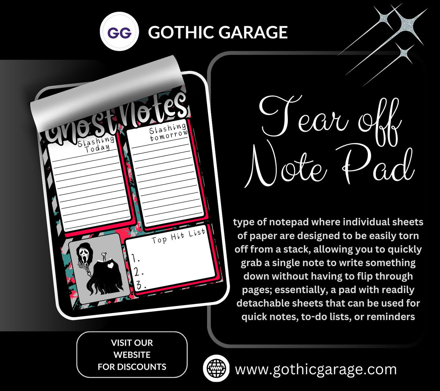 Ghost Notes Slasher Notepad: Spooky To-Do List Stationery