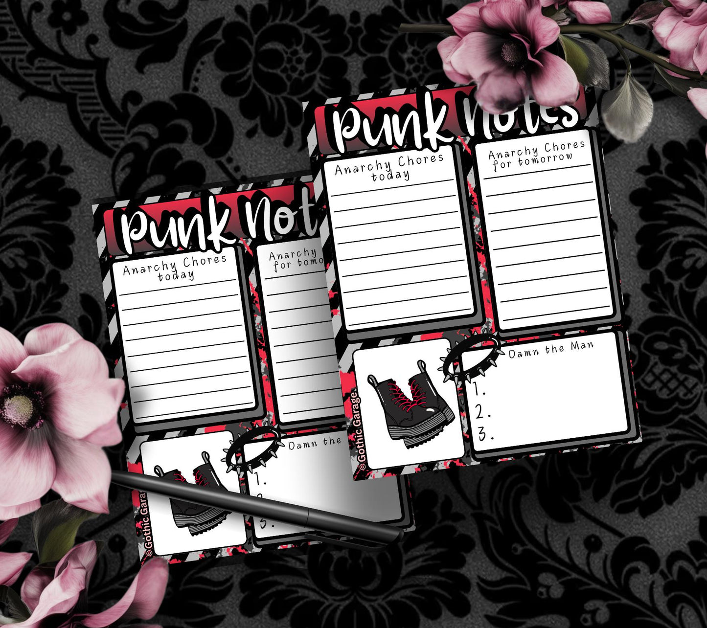 Punk Notes Notepad: Anarchy Chores Stationery for Alt Girls