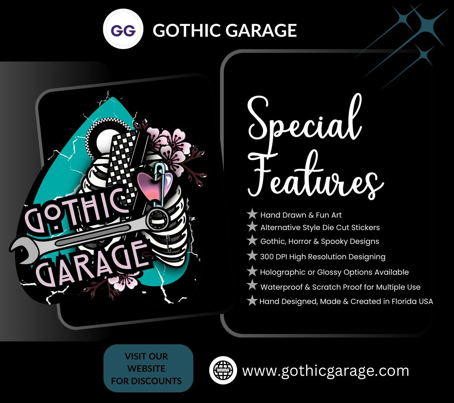 Gothic Nude Mermaid Die Cut Waterproof Sticker—Dive deep into haunting waters with this mesmerizing dark fantasy sticker!