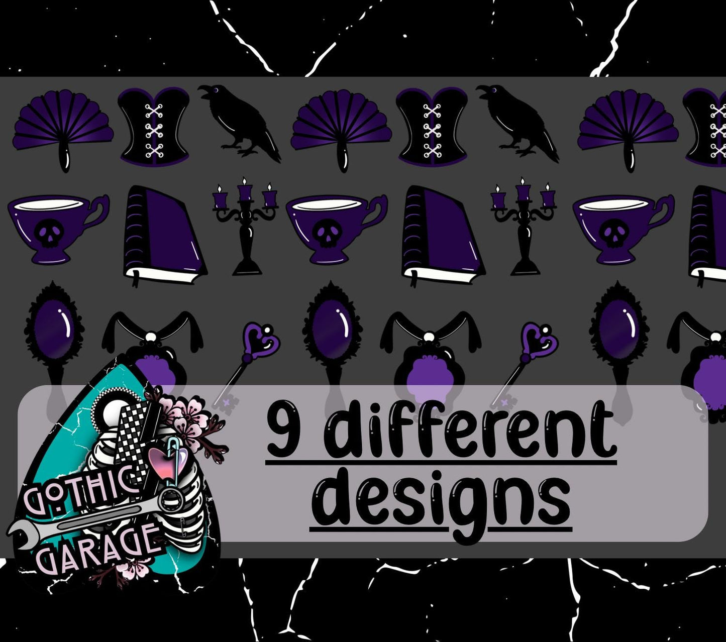 Victorian Gothic Clipart Pack – 9 Elegant Dark Academia Digital Graphics for Crafts & Design