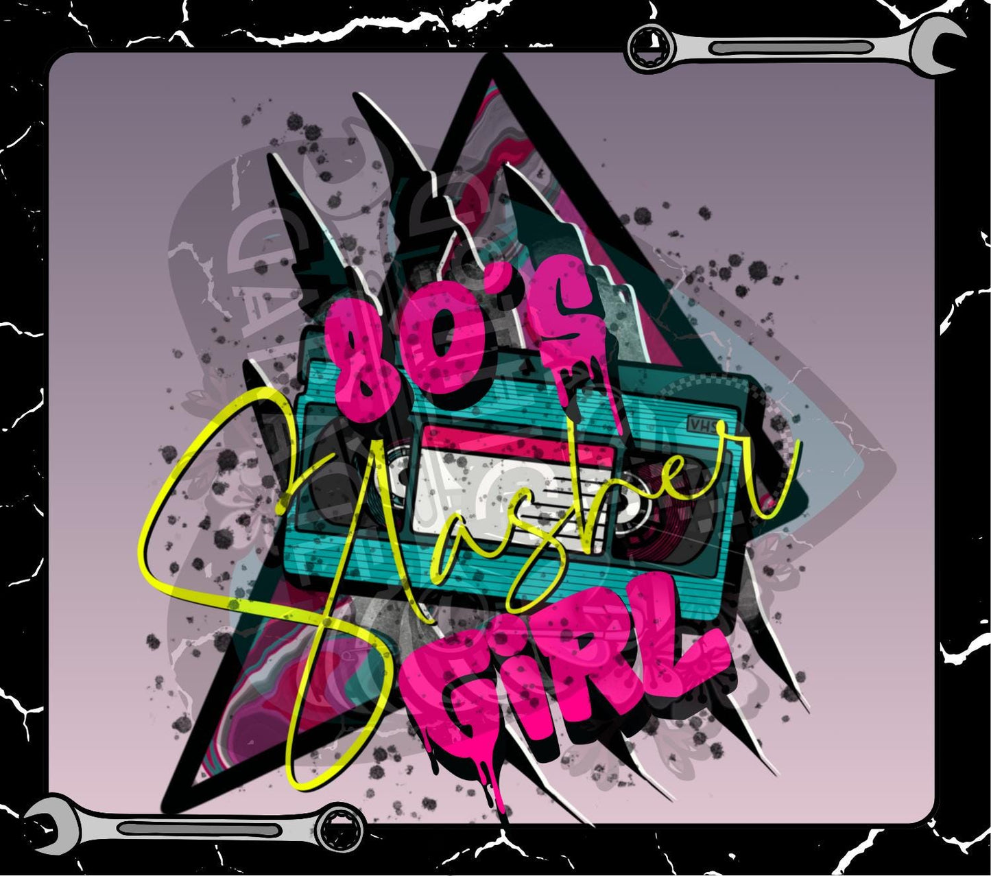 80’s Slasher Girl PNG – Retro Horror Sublimation Design