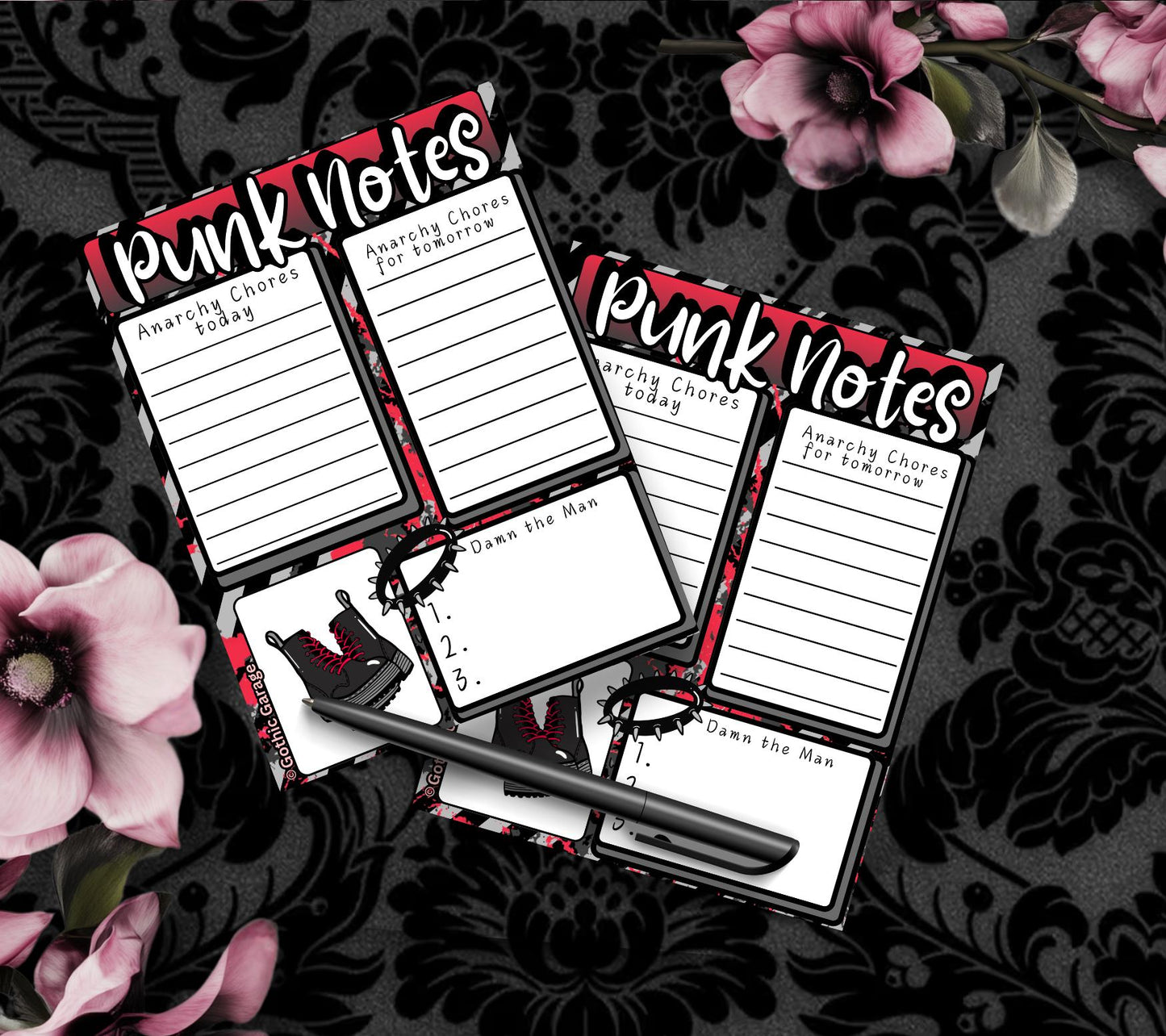 Punk Notes Notepad: Anarchy Chores Stationery for Alt Girls