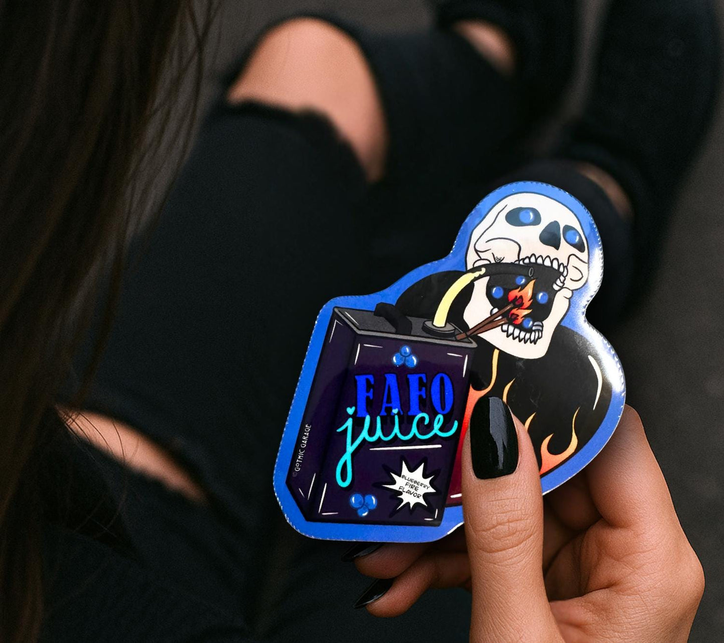 FAFO Juice Die Cut Waterproof Sticker— Gothic Sarcasm, Choose Gloosy or Holographic to Fit Your Perfect Dark Humor