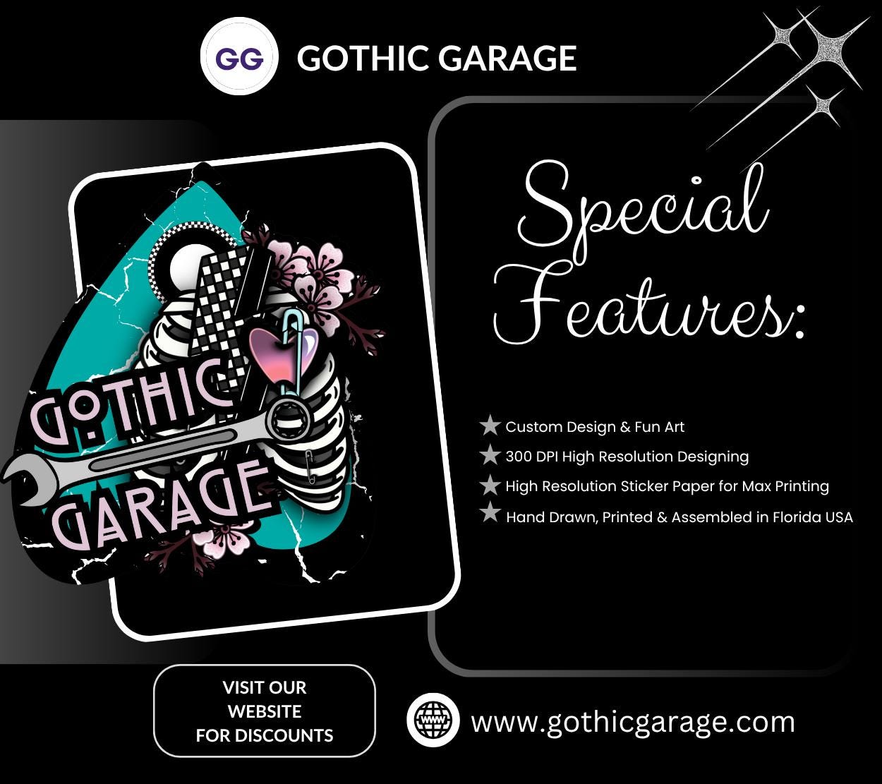 Gothic Black Flamingo Keychain: Holographic Acrylic Alt Accessory