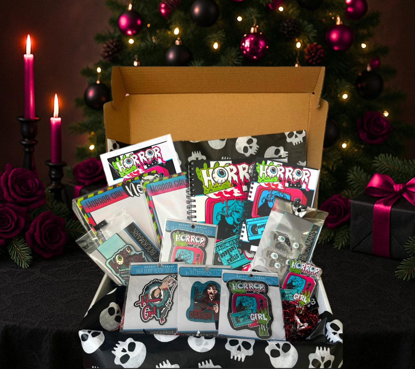 Horror Girl Gift Box – Gothic Stationery, Stickers, Notebooks & Alt Art Bundle