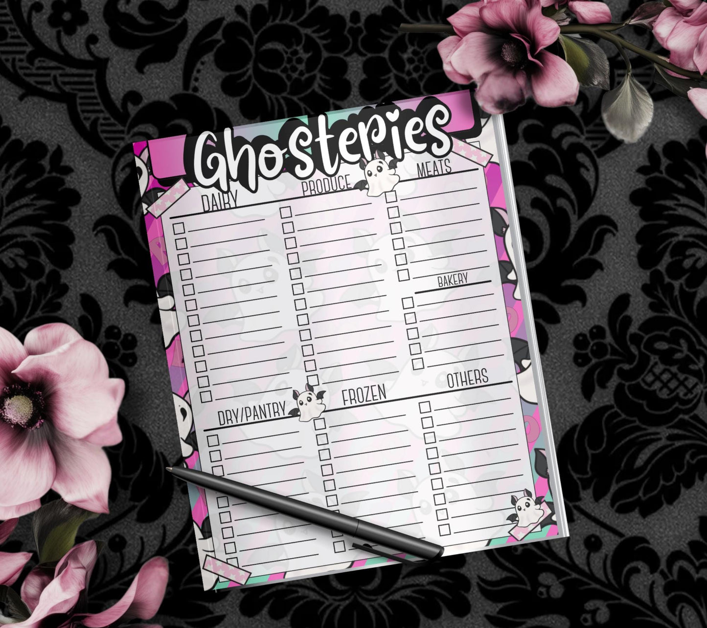 Ghosteries Spooky Grocery List Notepad: Gothic Shopping Checklist