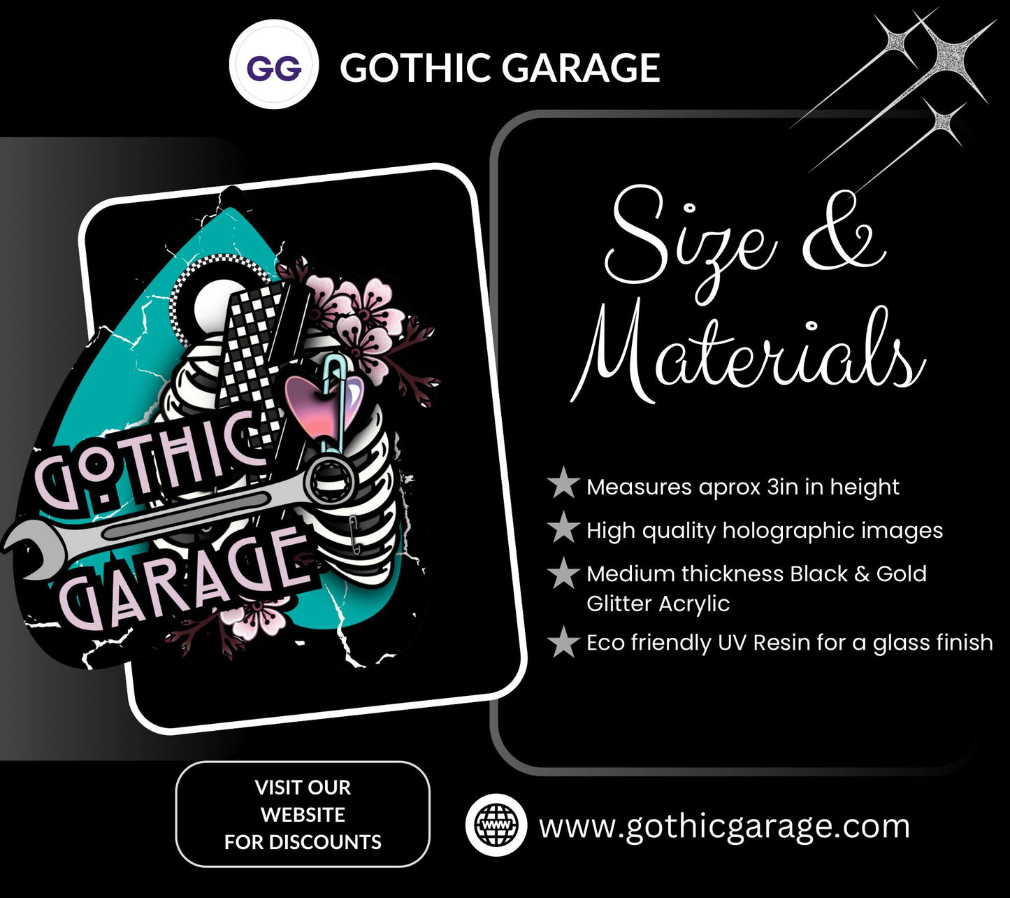 Gothic Black Flamingo Keychain: Holographic Acrylic Alt Accessory