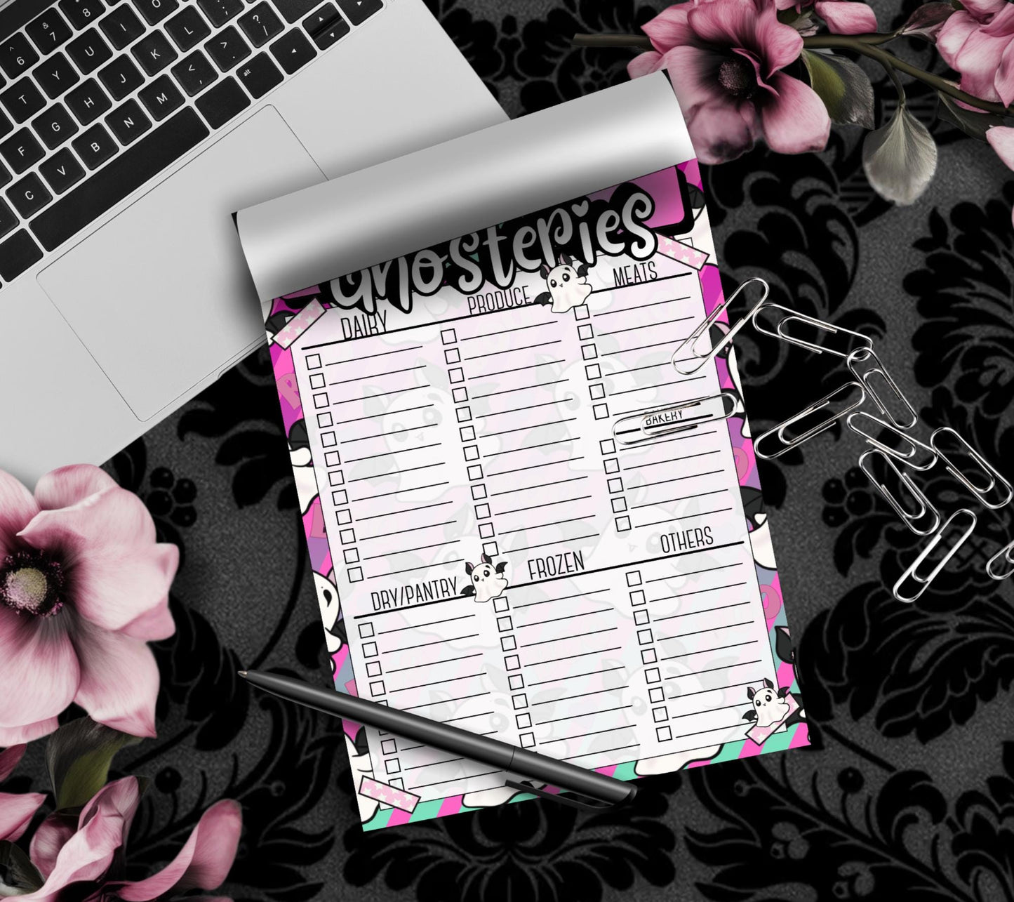 Ghosteries Spooky Grocery List Notepad: Gothic Shopping Checklist
