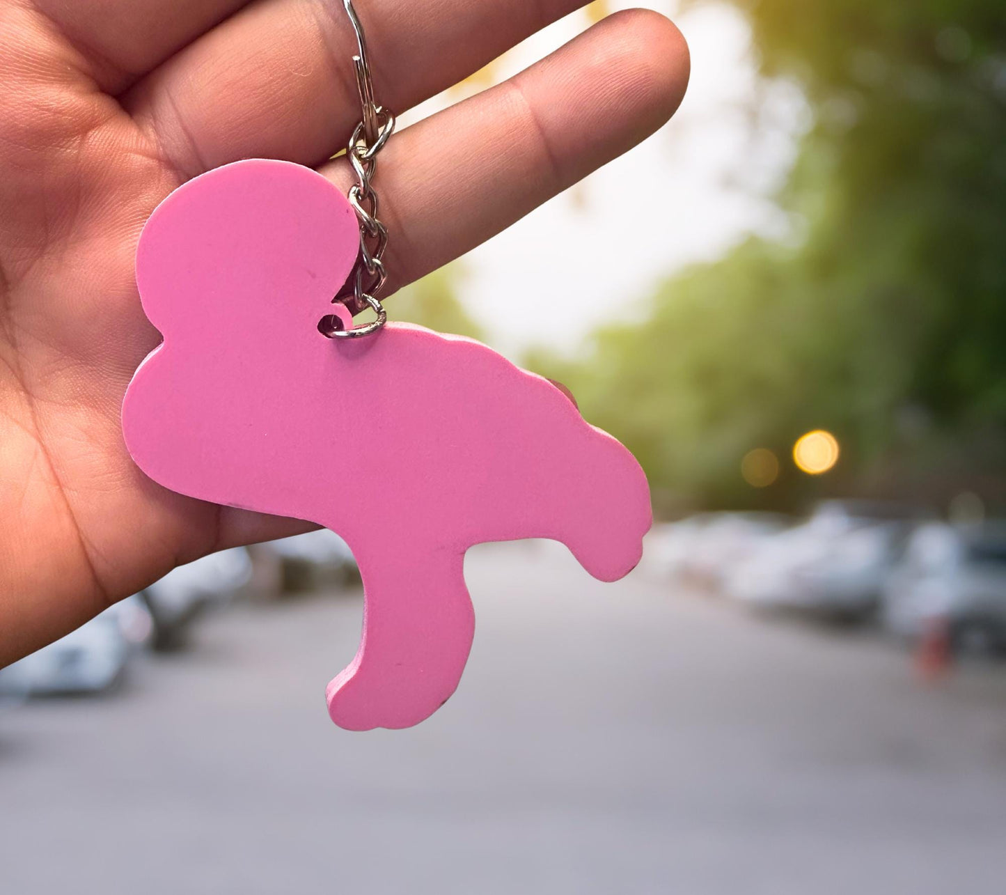Gothic Black Flamingo Keychain: Holographic Acrylic Alt Accessory