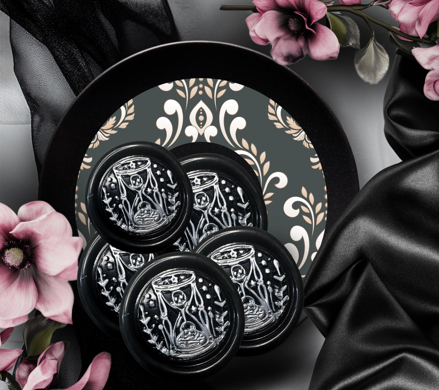 Memento Mori Gothic Wax Seal – Hand Poured Adhesive Seals for Invitations, Journals & Gifts