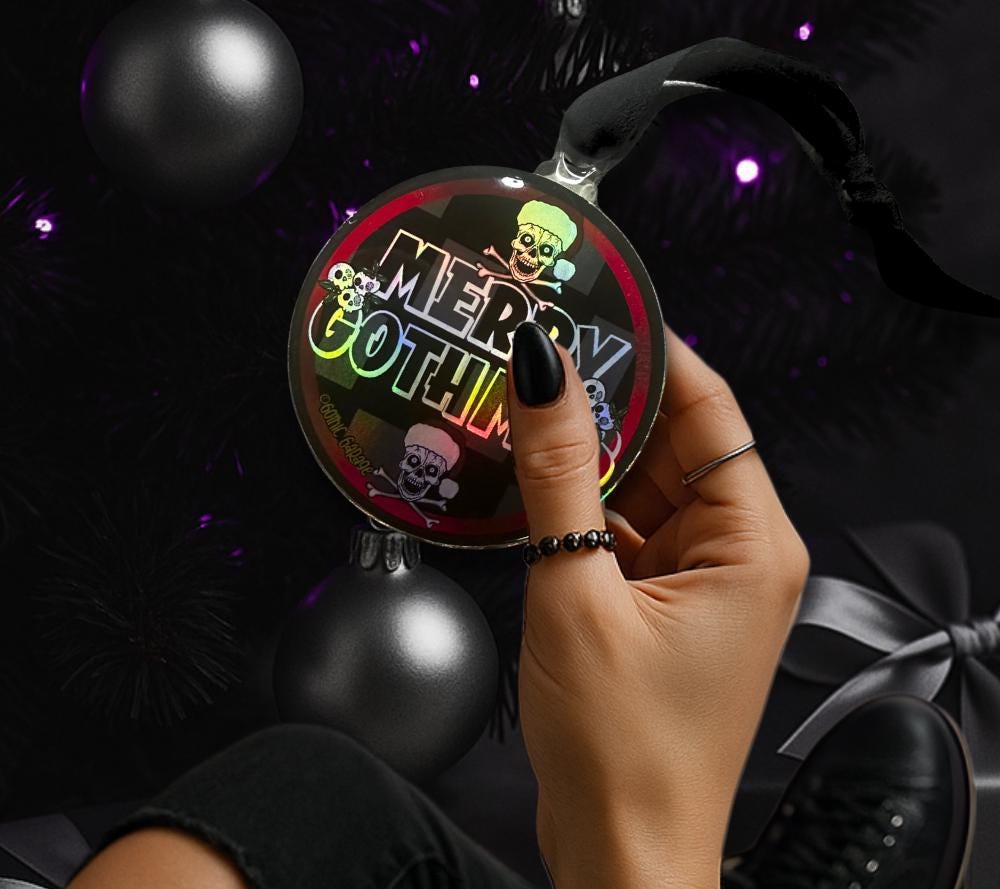 Merry Gothmas Ornament – Gothic Christmas Tree Decor for Alt Holiday Lovers and Horror Fans
