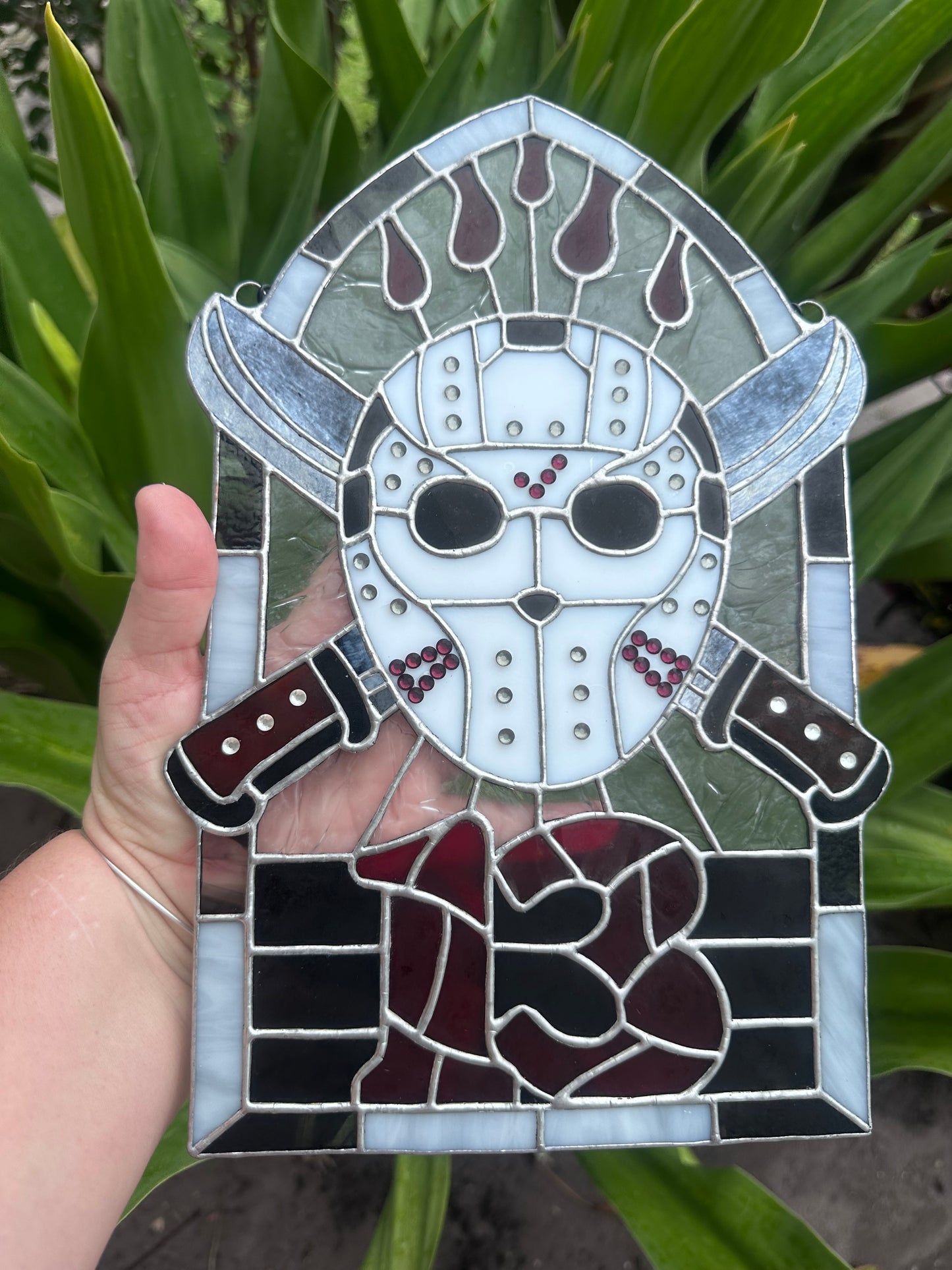 Friday The 13th Jason Horror Stained Glass Suncatcher