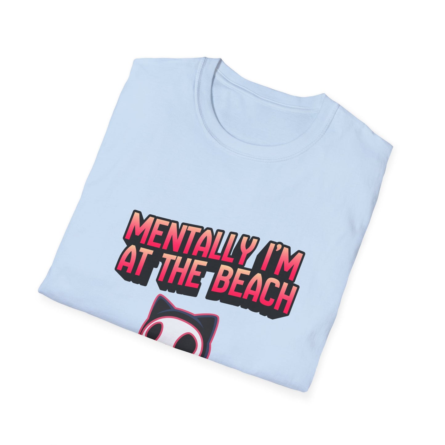 Mentally I'm at the Beach T-Shirt | Cat Graphic