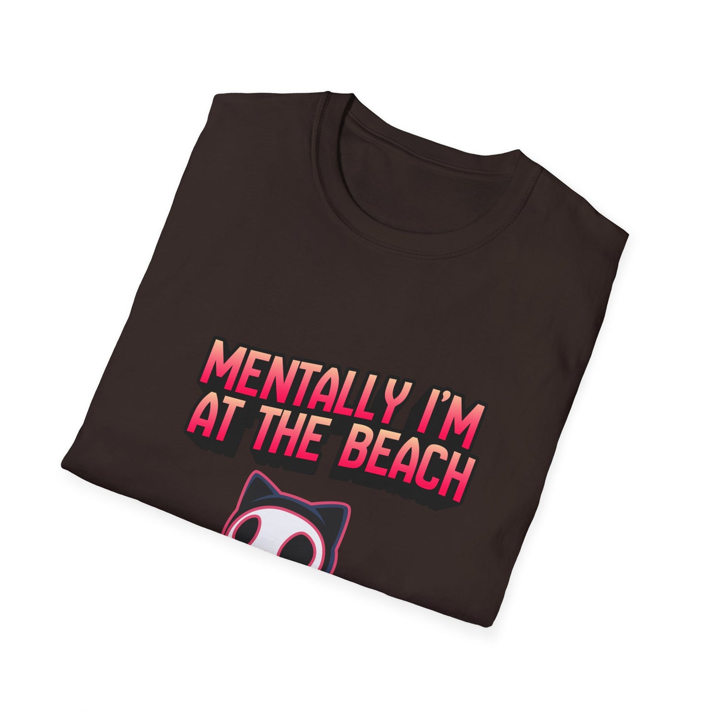 Mentally I'm at the Beach T-Shirt | Cat Graphic