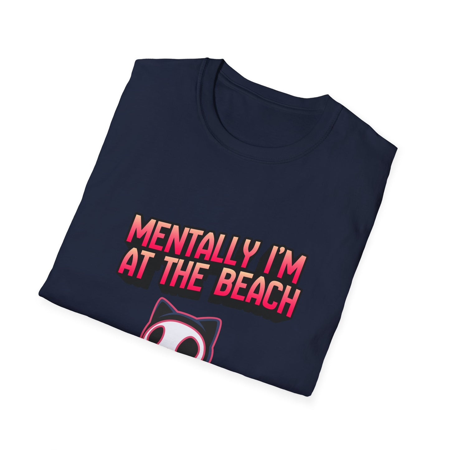 Mentally I'm at the Beach T-Shirt | Cat Graphic
