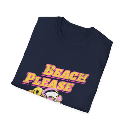 Beach Please T-Shirt | Retro Sunset Ghost Summer Design