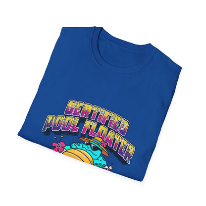 Certified Pool Floater T-Shirt | Retro Pool Turtle Graphic Tee