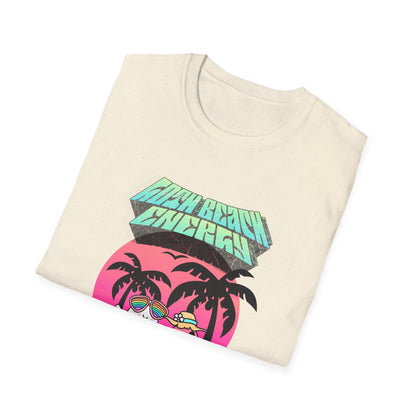 Goth Beach Ghost T-Shirt | Retro Sunset Palm Trees Graphic Tee