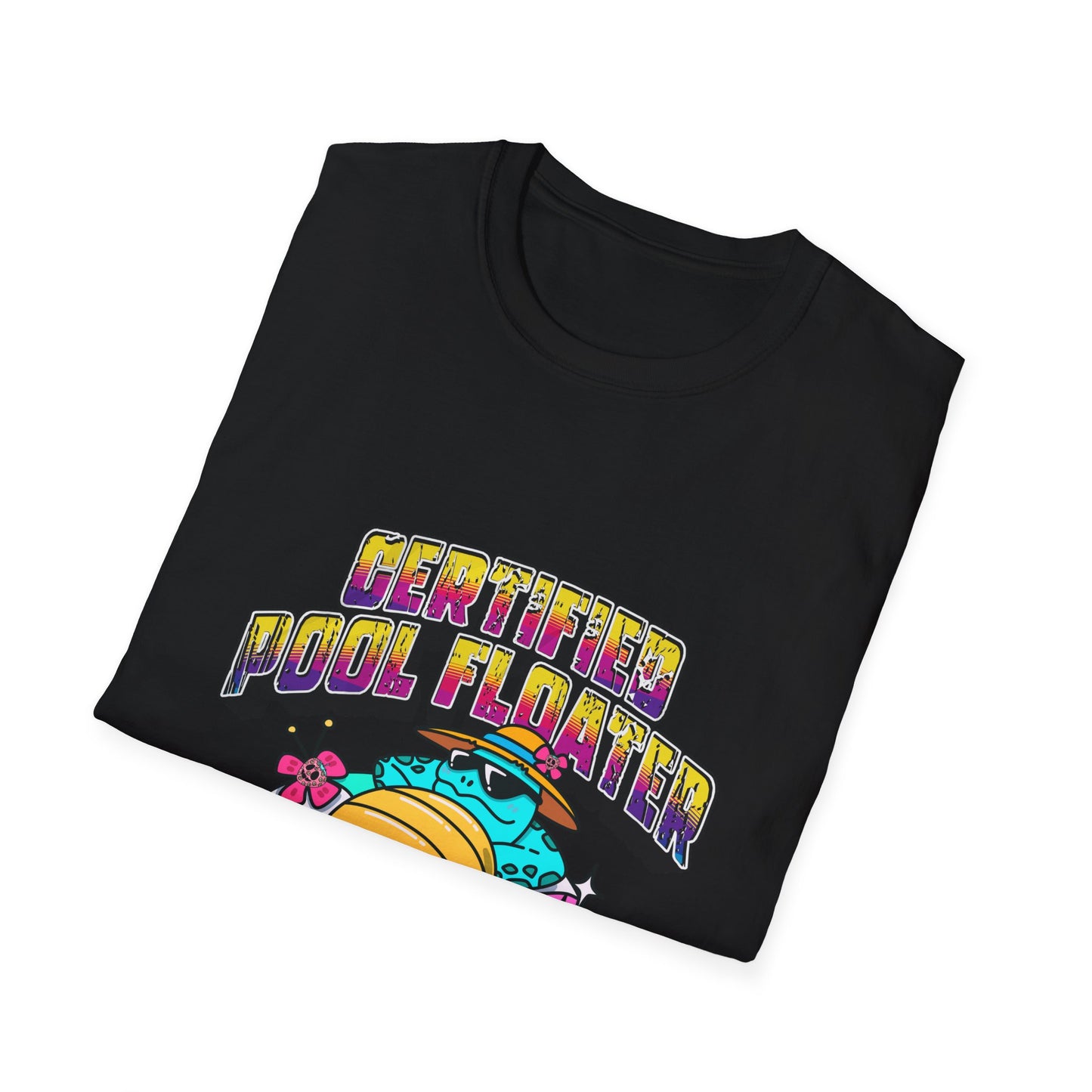 Certified Pool Floater T-Shirt | Retro Pool Turtle Graphic Tee