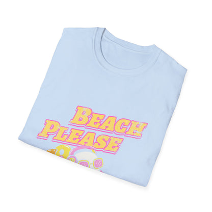 Beach Please T-Shirt | Retro Sunset Ghost Summer Design