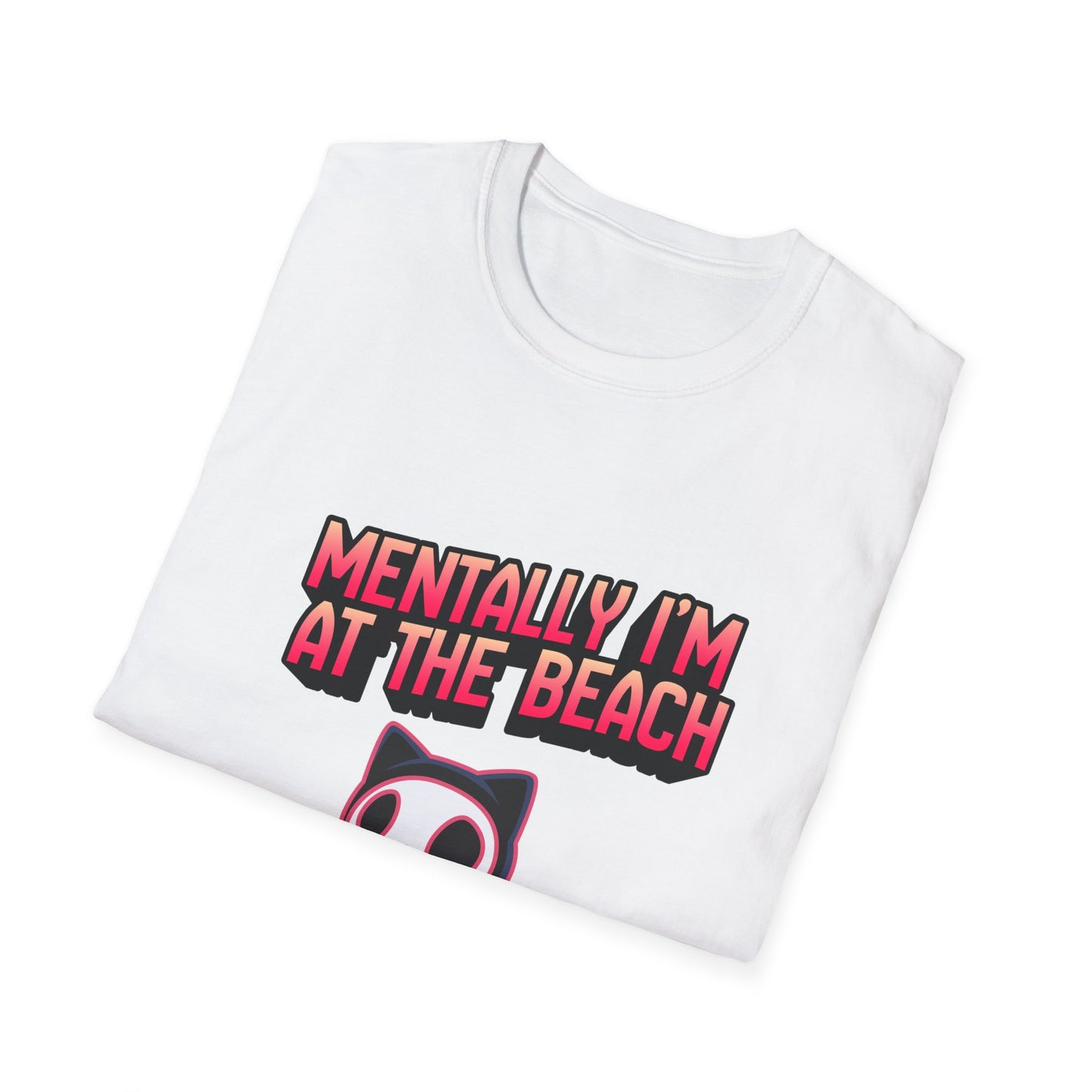 Mentally I'm at the Beach T-Shirt | Cat Graphic