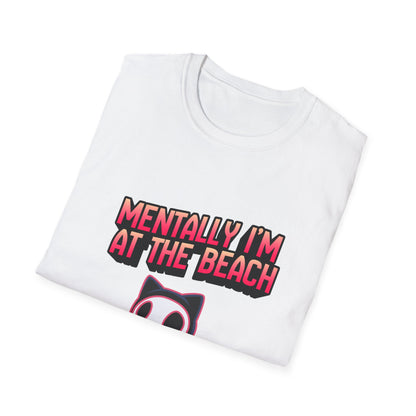 Mentally I'm at the Beach T-Shirt | Cat Graphic