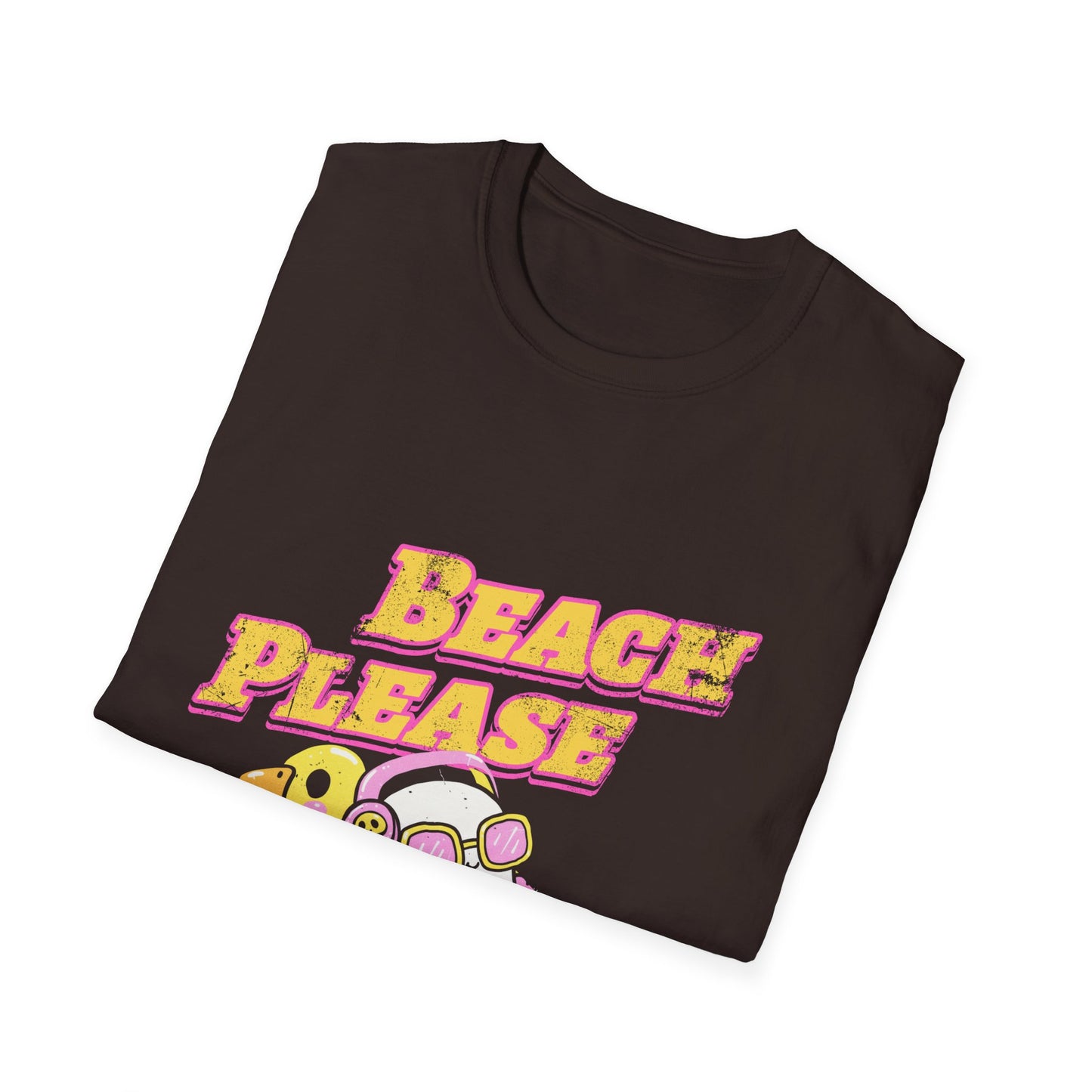 Beach Please T-Shirt | Retro Sunset Ghost Summer Design