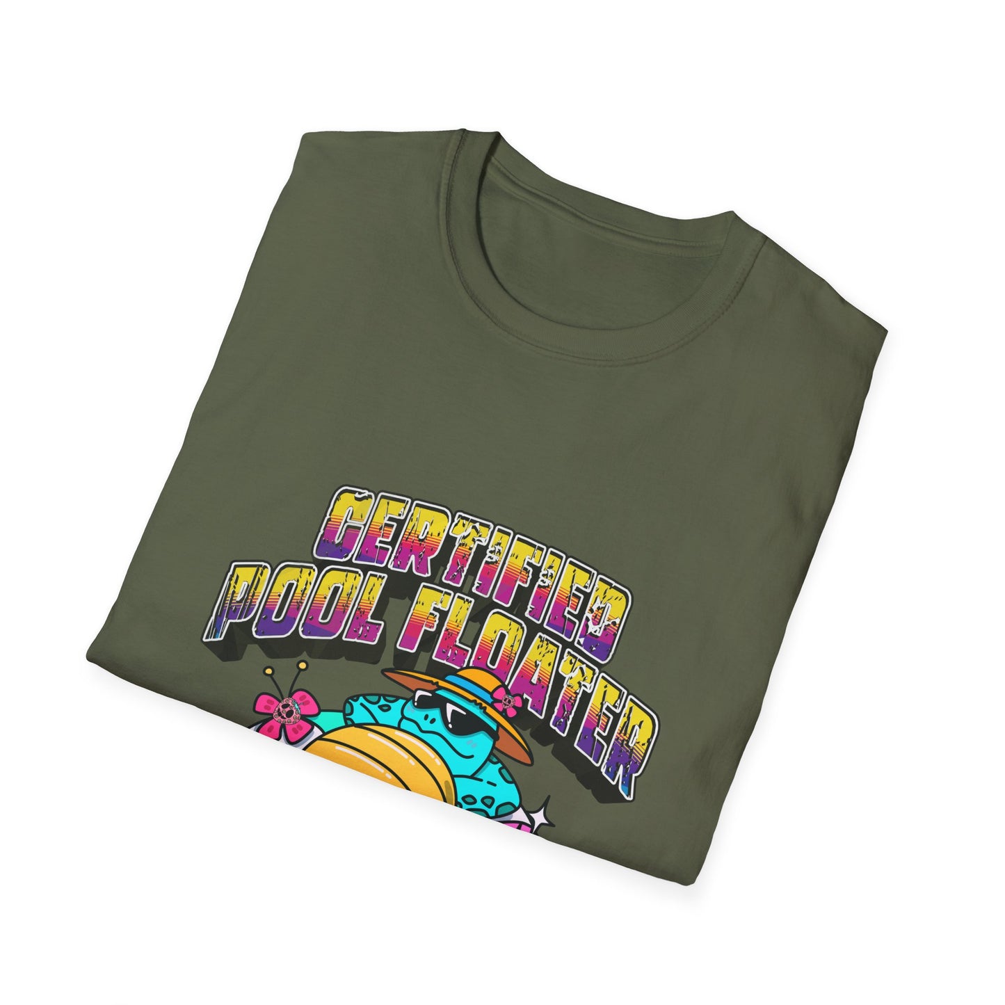 Certified Pool Floater T-Shirt | Retro Pool Turtle Graphic Tee